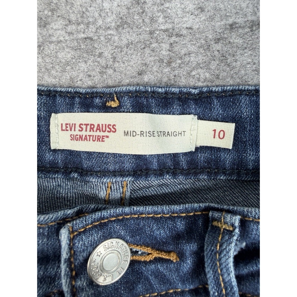 Levi Strauss Signature Women's Jeans Size 10 Mid Rise Straight Blue W30 L28 - Picture 5 of 16